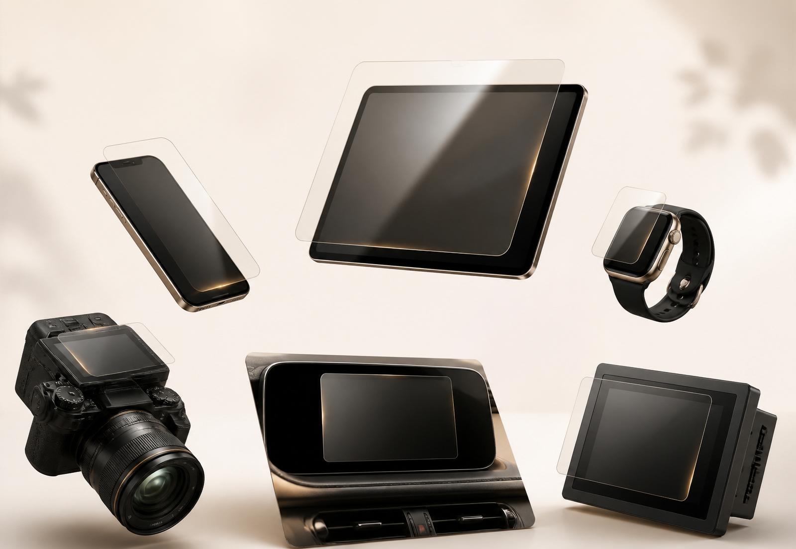Schutzfolien für zahlreiche Displays und Sonderanwendungen Schutzfolien für Smartphone, Tablet, Smartwatch, Kamera, Fahrzeugdisplay und Industrie-Touchpanel