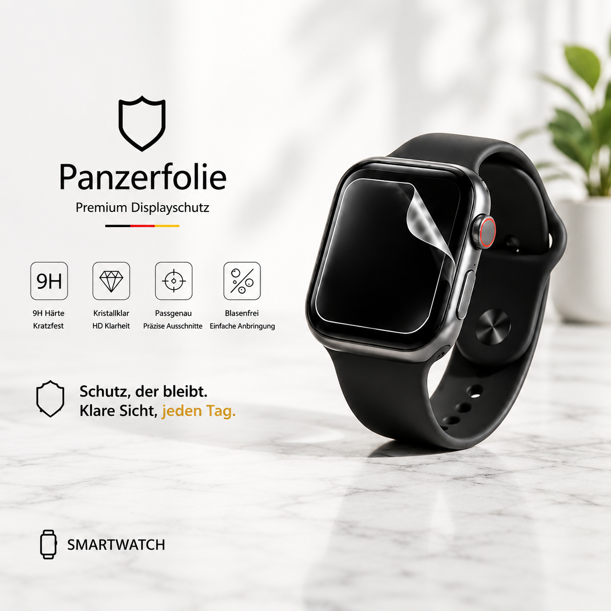 Panzerfolie für Smartwatch – passgenauer Schutz für das Display